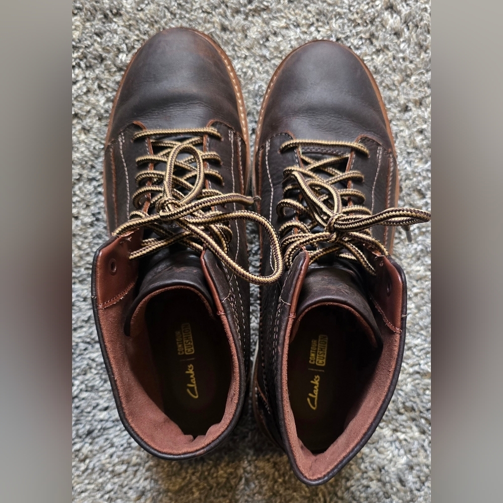 CLARKS CLARKHILL HI Dark Brown Boots Mems Size 10 26173448 - Picture 9 of 10